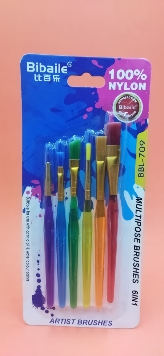 Set de 6 pinceau Nylon Bibale